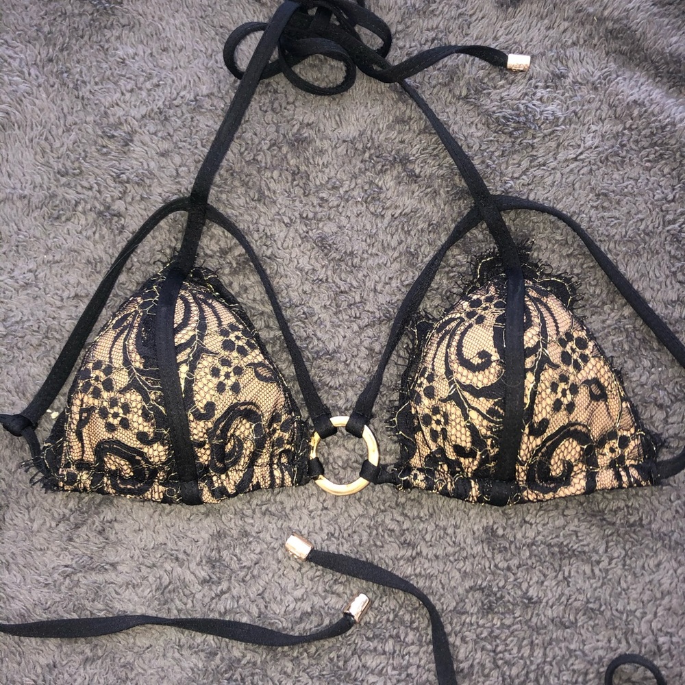 SOLD Beach bunny gunpowder and lace triangle top - Picture 5 of 7